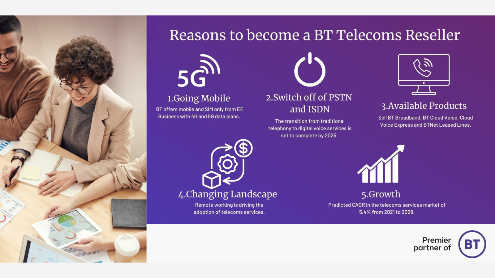 Reasons to become a BT Telecoms Reseller.