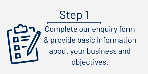 Complete our enquiry form - provide basic information about your business and objectives.